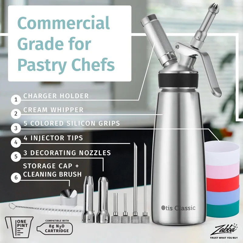 Otis Classic Professional Whipped Cream Dispenser 304 Stainless Steel,500ml — image 3