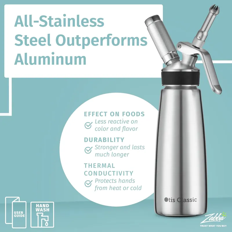Otis Classic Professional Whipped Cream Dispenser 304 Stainless Steel,500ml — image 5