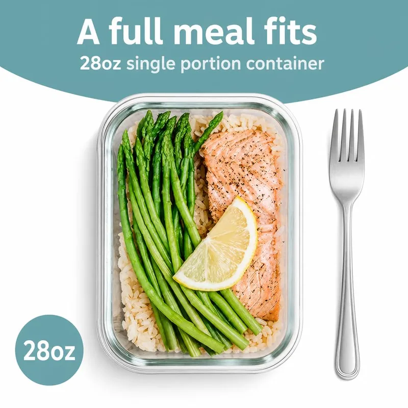 Otis Classic Glass Food Storage Containers, 4-Pack, 28 oz, Transparent Lids — image 5
