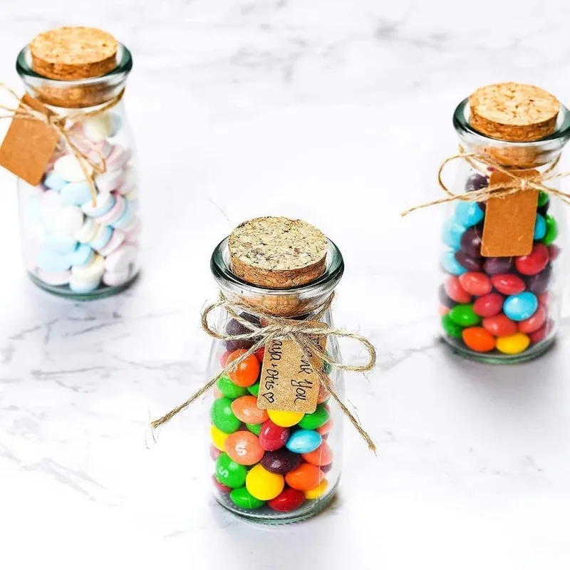 Otis Classic Small Glass Jars with Lids – Set of 12 Mini Glass Bottles with Corks for Halloween Decorations Fall Décor Wedding & Party Favors, Halloween DIY Crafts, Potions, Spices & Candy, 3.4 oz — image 5